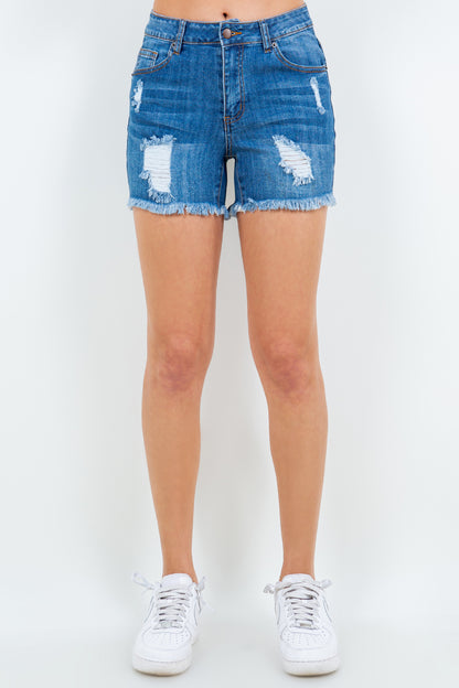 Frayed Denim Shorts