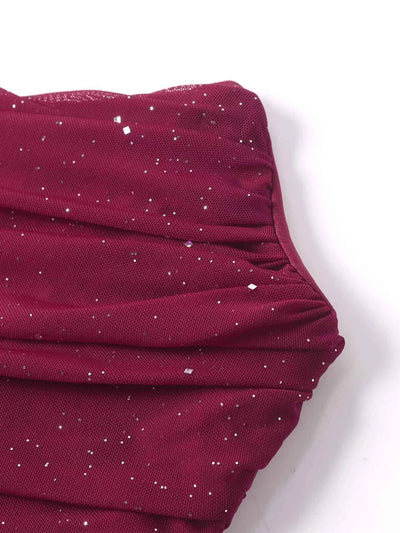 Glitter Tube Mermaid Maxi Dress