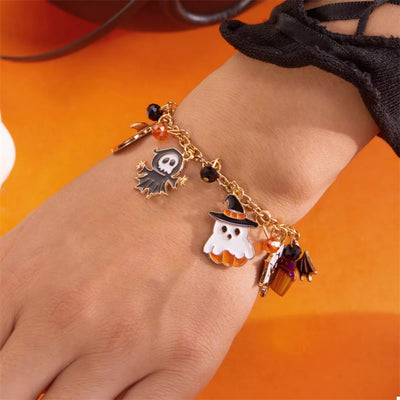 18K Gold-Plated Halloween Charm Bracelet - Fashions Envy