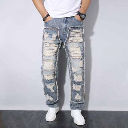 Straight Leg Jeans Men - Wrinkle-Resistant Loose Fit - Fashions Envy