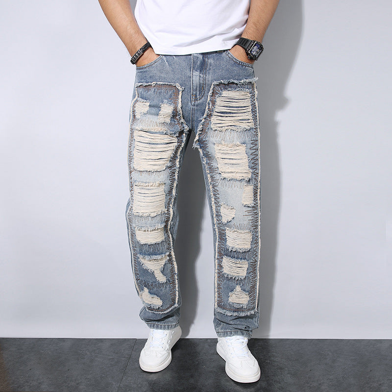 Straight Leg Jeans Men - Wrinkle-Resistant Loose Fit - Fashions Envy