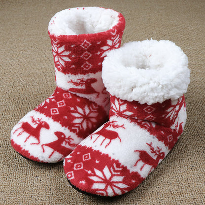 Christmas Elk Slippers - Warm Plush House Shoes