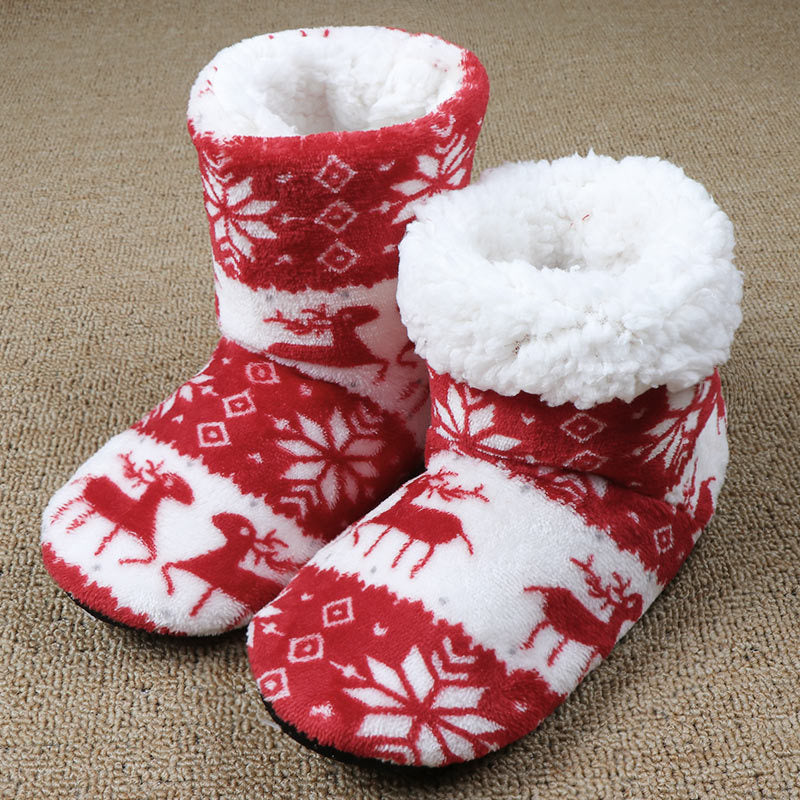 Christmas Elk Slippers - Warm Plush House Shoes