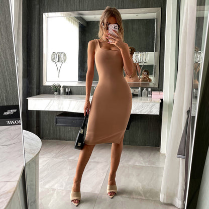 Siren Silhouette Dress - Backless Square Neck