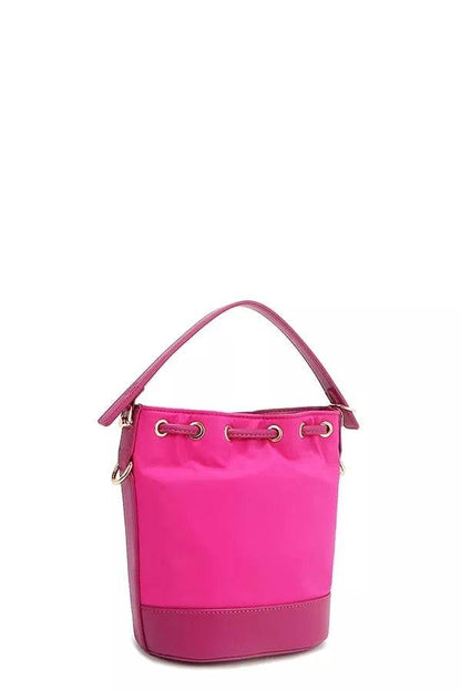 Nicole Lee USA Color Patch Bucket Bag - Designer Crossbody Bag - Fashions Envy