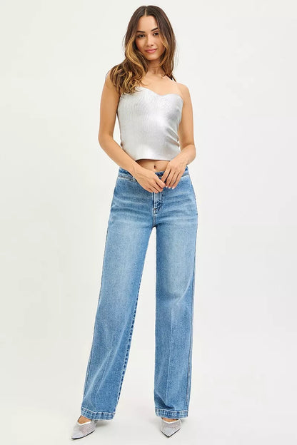 RISEN Slouchy Straight Jeans - Fashions Envy