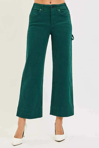 RISEN High Rise Wide Leg Pants - Tummy Control Cropped