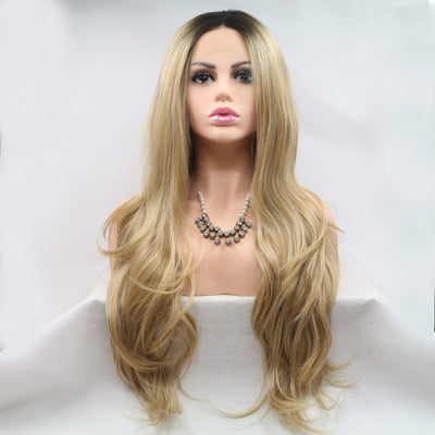 13*3" Lace Front Wigs Synthetic Long Wavy 24" 130% Density - Fashions Envy