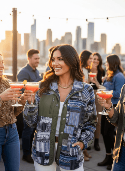 Aztec Print Fleece Jacket - Snap-Down Southwestern Style - Fashions Envy