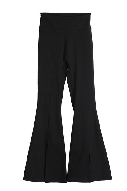 High Waist Stretchy Flutter Slit Leggings