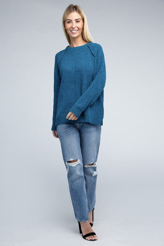 Raglan Cozy Chenille Long Sleeve Sweater