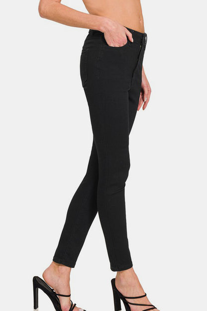 High Rise Zenana Skinny Jeans with Pockets