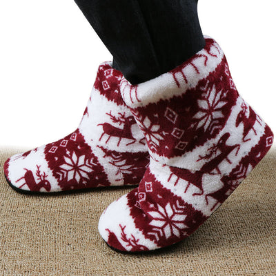 Christmas Elk Slippers - Warm Plush House Shoes