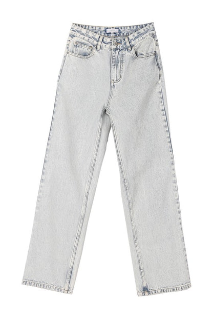 Light Wash High Waist Denim Jeans