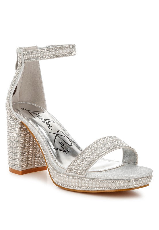 Mejuri Rhinestones And Pearl Embellished Sandals