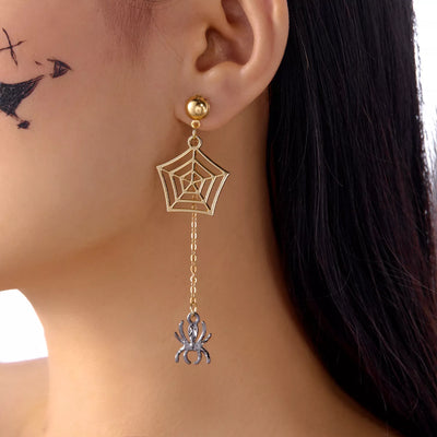 18K Gold-Plated Spider Drop Earrings - Fashions Envy