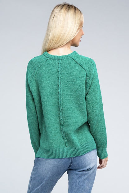 Raglan Cozy Chenille Long Sleeve Sweater