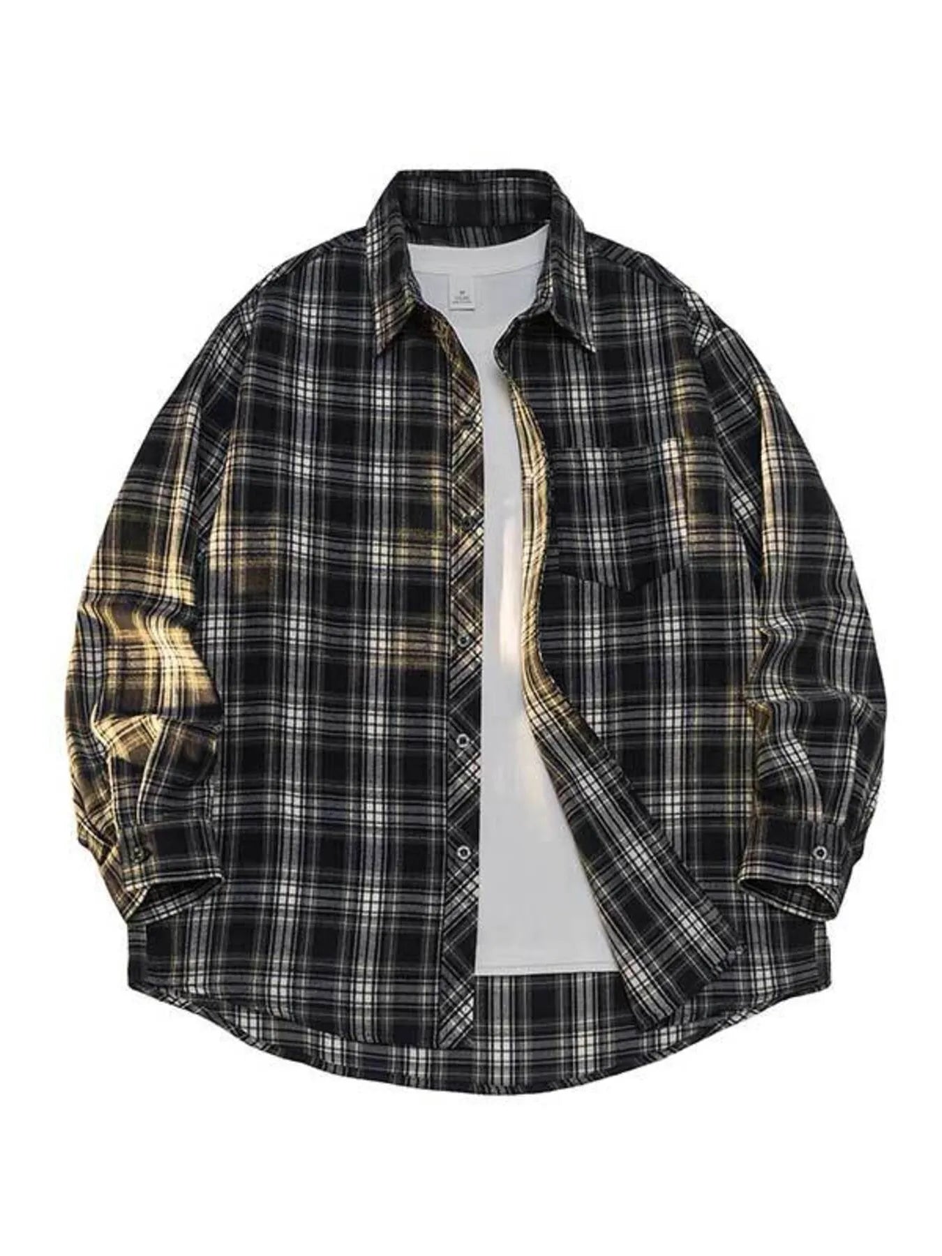 Plaid Button Up Shirt Men - Oversized Casual Fit - Fashions Envy