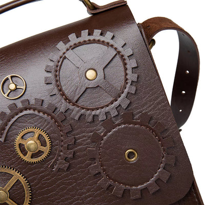 Steampunk Gear Bag - Mechanical Crossbody with Gears - Fashions Envy