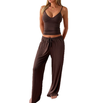 Cami & Wide Leg Pants Lounge Set - Two-Piece Outfit