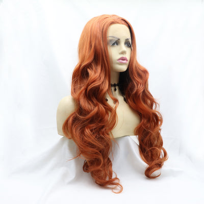 13*3" Lace Front Wigs Synthetic Long Wavy 24" 130% Density - Fashions Envy