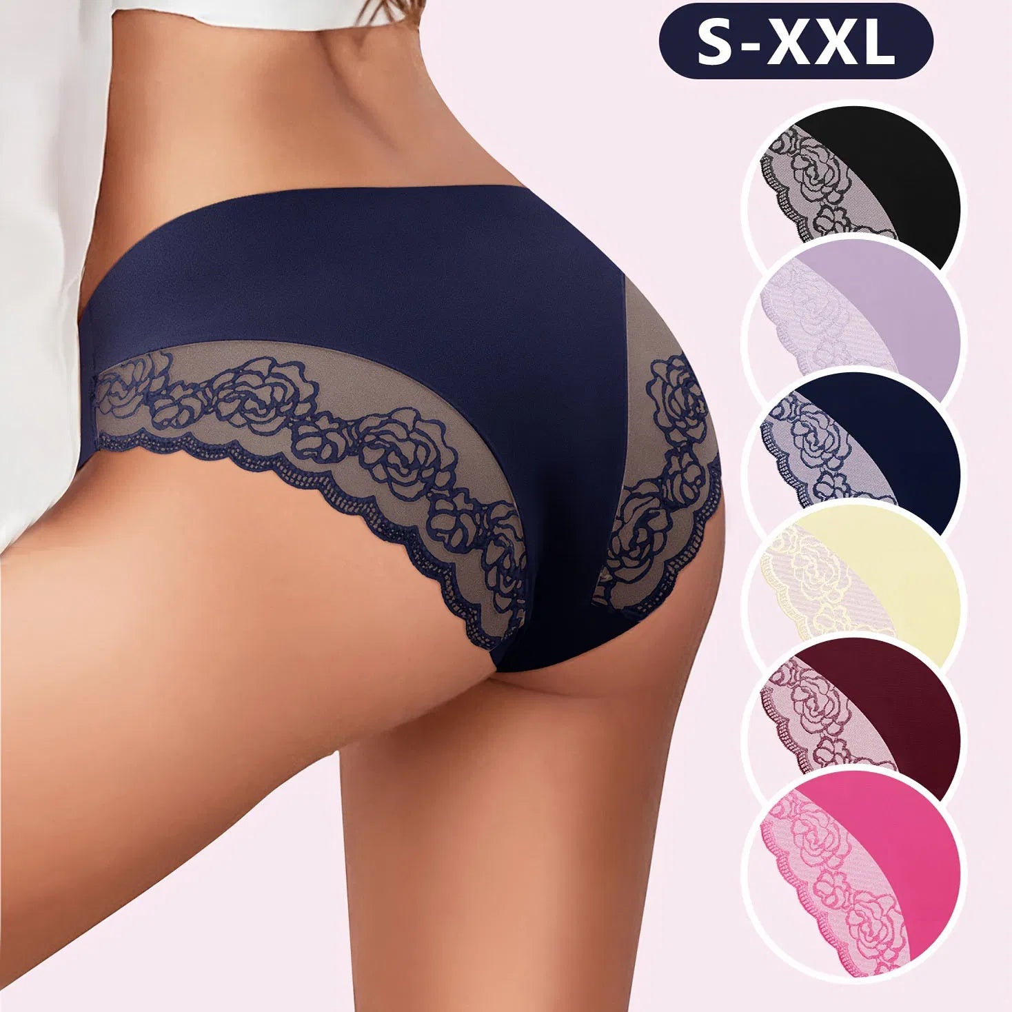 Sexy Lace Triangle Panties - Multi-Color 6 Pack