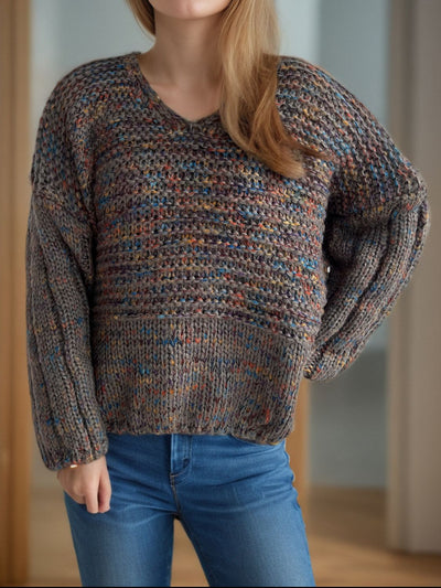 Dropped Shoulder Sweater - Cozy Long Sleeve Style