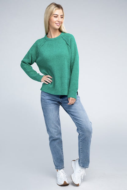 Raglan Cozy Chenille Long Sleeve Sweater