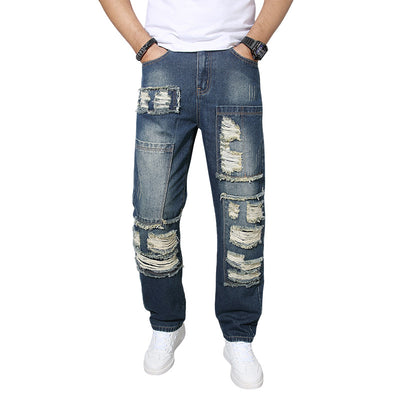 Straight Leg Jeans Men - Wrinkle-Resistant Loose Fit - Fashions Envy