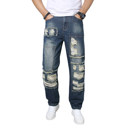 Straight Leg Jeans Men - Wrinkle-Resistant Loose Fit - Fashions Envy