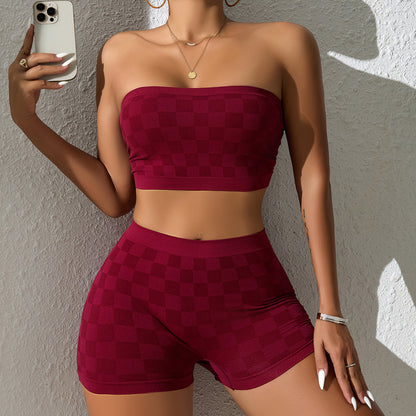 Cozy Vibes Set - Bandeau & Boxer Shorts Lounge Duo