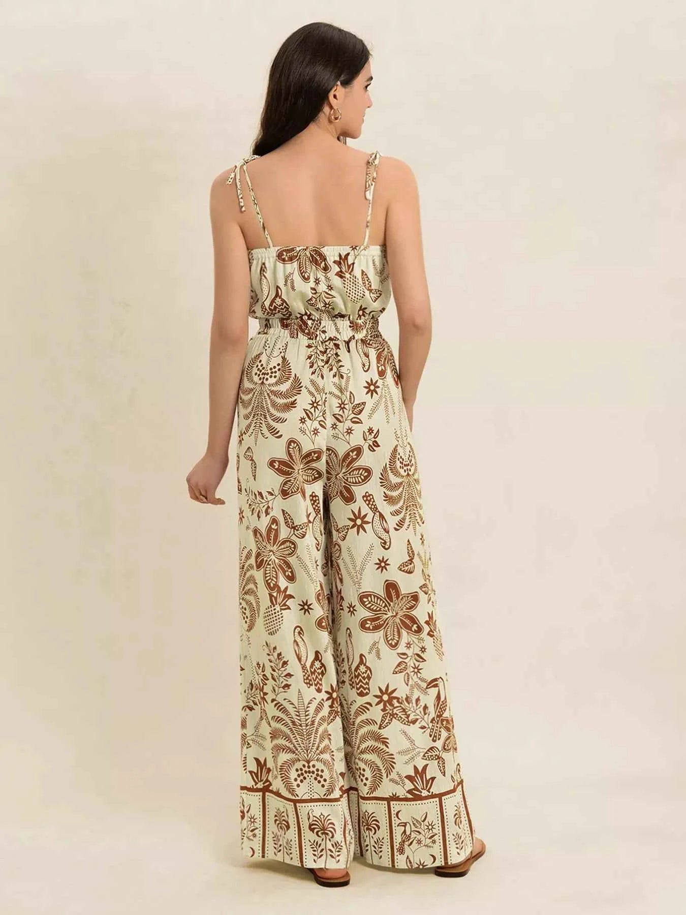 Tie Strap Wide Leg Jumpsuit