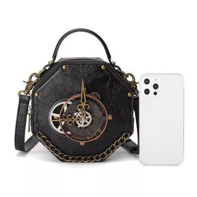 Steampunk Crossbody Bag - Clockwork Gear Design Mini - Fashions Envy