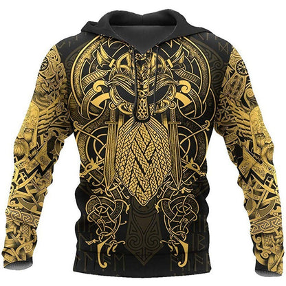 Viking Tattoo Hoodie - Anime Game Graphic Pullover