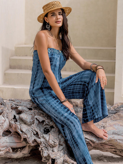 Tied Tube Wide Leg Jumpsuit - Fashions Envy