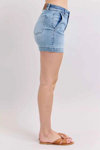 Judy Blue Denim Shorts - Mid Rise Medium Wash