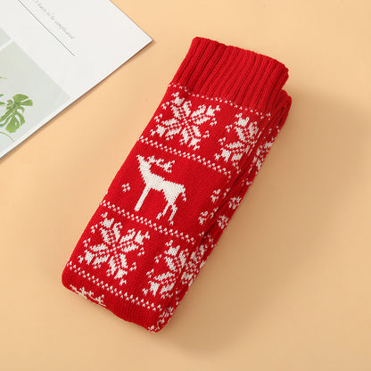 Christmas Knitted Cotton Woolen Stocking Over The Knee Long Socks