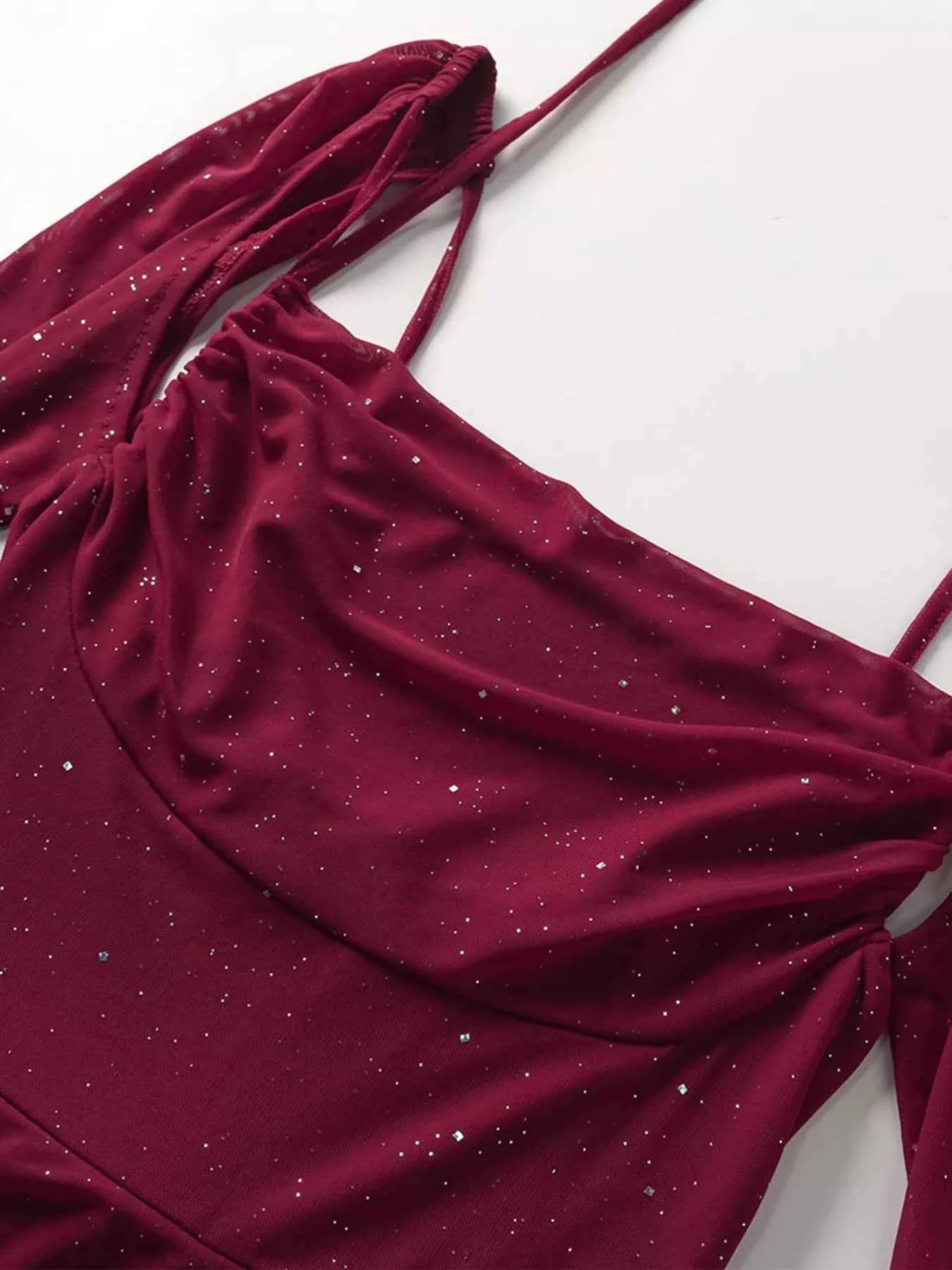 Glitter Slit Maxi Dress