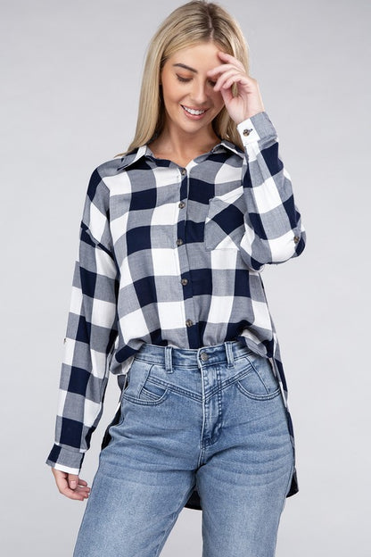 Classic Plaid Long Sleeve Casual Flannel Shirt