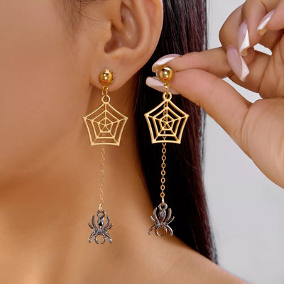 18K Gold-Plated Spider Drop Earrings - Fashions Envy
