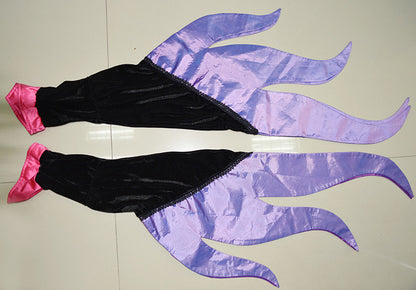 Elegant Villain Costume with Black and Purple Flowing Sleeves for Theatrical Performances