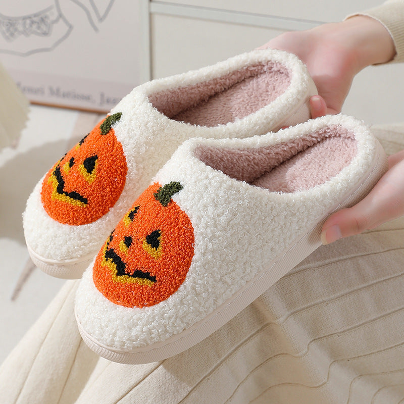 Halloween Pumpkin Cartoon Warm Winter Indoor Slippers