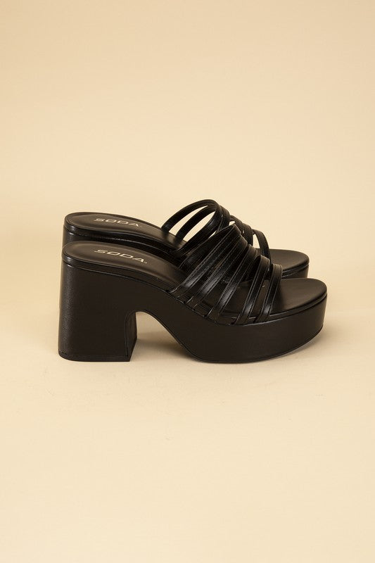 Casual Edge Platform Mule Slides