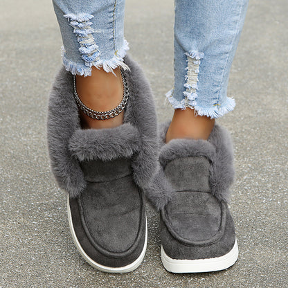 Plush Fur Snow Boots - Warm Winter Ankle Style