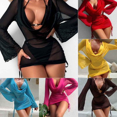 Three-piece Bikini Set - Sexy Lace Cover-up