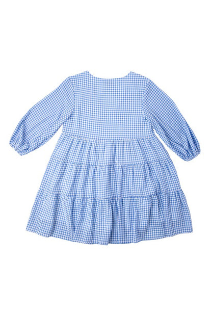 Gingham Checked Tiered Mini Dress