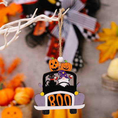 Halloween Element Car-Shape Hanging 4-Piece Widgets