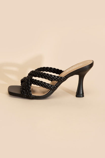 KELLAN-S Double Cross Braided Strap Heels