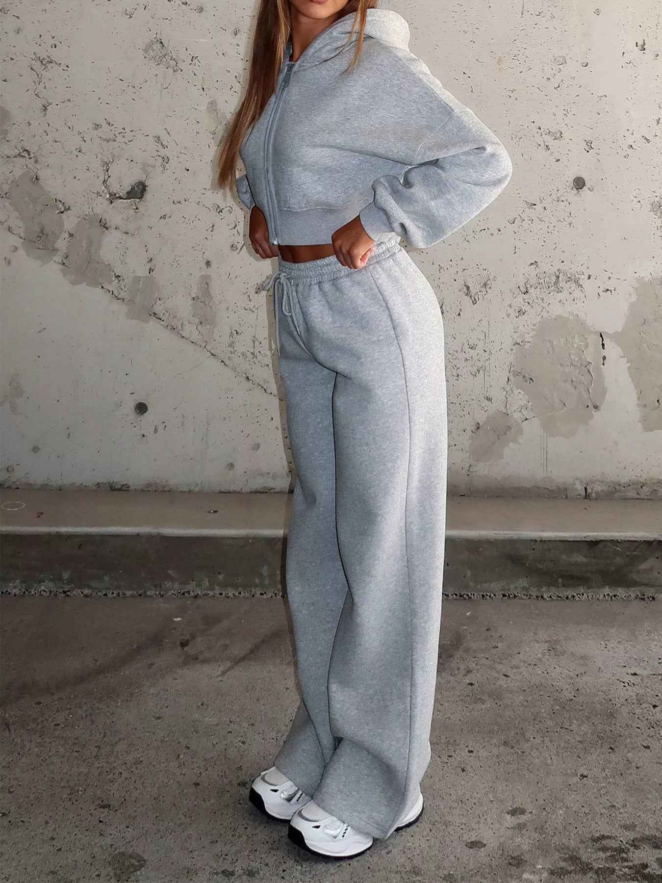 Zip-Up Hoodie & Drawstring Pants - Cozy Lounge Set - Fashions Envy