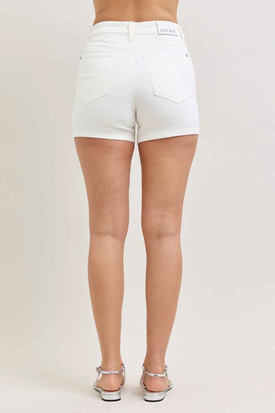 Judy Blue High Waist White Shorts - Slim Fit Full Size